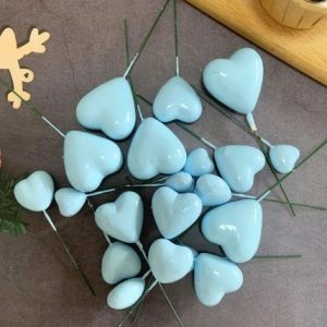 Heart Cake Topper Blue