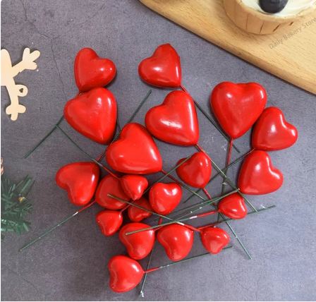 Heart Cake Topper Red