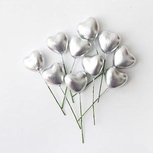 Heart Cake Topper Silver