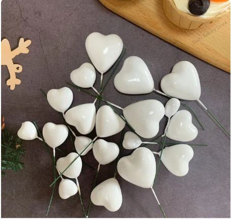 Heart Cake Topper White